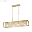Contemporary silver rectangular chandelier with crystal drops dining room