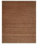 Contemporary Solid Brick Red Hand knotted Custom Made wool Area Rug