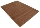 Contemporary Solid Brick Red Hand knotted Custom Made wool Area Rug