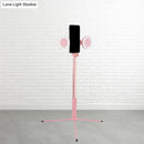 Contemporary style pink selfie ring light with usb port bedroom lamp