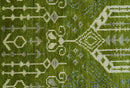 Contemporary Traditional Design Green And Beige Hand Knotted Custom Made Wool Rug