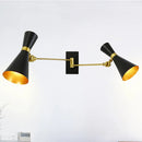 Contemporary white & gold adjustable arm wall sconce bedroom light