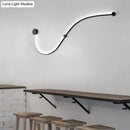 Contemporary twist black & white wall sconce – bedroom warm white light