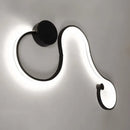 Contemporary twist black & white wall sconce – bedroom warm white light