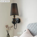 DecorBites™ Contemporary LED Tapered Wall Sconce Light, 6"/8"/10" Dia, Fabric White/Black/Silver