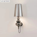DecorBites™ Contemporary LED Tapered Wall Sconce Light, 6"/8"/10" Dia, Fabric White/Black/Silver