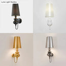 DecorBites™ Contemporary LED Tapered Wall Sconce Light, 6"/8"/10" Dia, Fabric White/Black/Silver