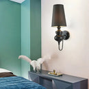 DecorBites™ Contemporary LED Tapered Wall Sconce Light, 6"/8"/10" Dia, Fabric White/Black/Silver