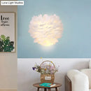 Contemporary white feather wall lamp bedroom sconce
