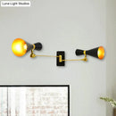 Contemporary white & gold adjustable arm wall sconce bedroom light