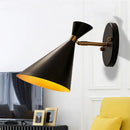 Contemporary white & gold adjustable arm wall sconce bedroom light