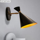 Contemporary white & gold adjustable arm wall sconce bedroom light