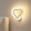 Contemporary white love heart wall mounted light bedroom led sconce
