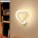 Contemporary white love heart wall mounted light bedroom led sconce