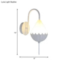 Contemporary white scalloped wall light fixture with curved arm bedroom