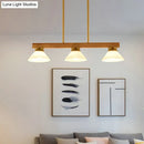 Contemporary wood linear island ceiling light dining room gold & black