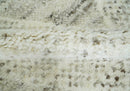 Contemporary Woolen Ivory and Brown 8.4x10.5 hand knotted Geometrical Area rug