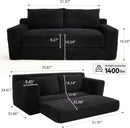 Convertible Corduroy Love Seat Sofa for Small Spaces