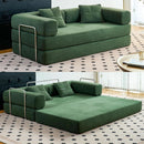 Convertible Floor Sofa Bed Comfy Corduroy Design Green