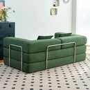 Convertible Floor Sofa Bed Comfy Corduroy Design Green