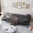 Convertible Futon Sofa Bed with Adjustable Backrest and Cup Holders
