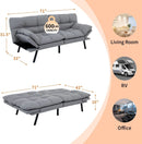 Convertible Futon Sofa Bed with Adjustable Backrest Comfort