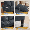 Convertible L Shaped Sectional Sofa with Storage Chaise