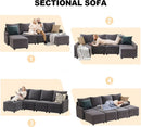 Convertible Modular Sectional Sofa with Memory Foam Comfort