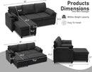 Convertible Sofa Bed with Storage and Cup Holder