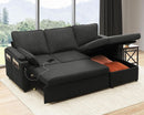 Convertible Sofa Bed with Storage and Cup Holder