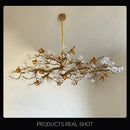 Copper branch pendant chandelier living room blossom led light