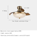 Copper bronze ceiling fan with wood blades for bedroom