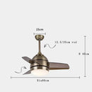 Copper bronze ceiling fan with wood blades for bedroom