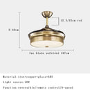 Copper bronze ceiling fan with wood blades for bedroom
