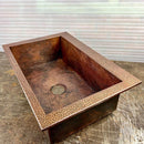 Hammered Copper Top Mount Sink - Nebula