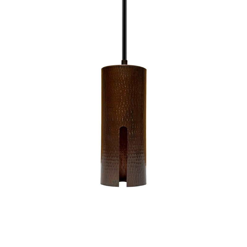 Copper Kitchen Island Lighting - Aged Copper Cylinder Pendant Light - Kip