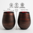Black Swirl Stemless Wine Glasses