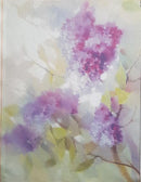 Blooming Lilacs Designer Printed AIDA Fabric. Canvas for embroidery with an applied background  KF-1095A