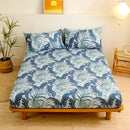 Coral and white geometric floral fitted sheet set bedroom bedding