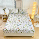 Coral and white geometric floral fitted sheet set bedroom bedding