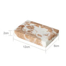 DecorBites™ Coral Pink Marble Bathroom Accessories Set: Dispenser, Dish, Holder, Tissue Box, Tray
