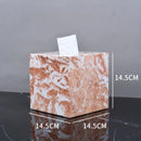 DecorBites™ Coral Pink Marble Bathroom Accessories Set: Dispenser, Dish, Holder, Tissue Box, Tray