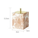 DecorBites™ Coral Pink Marble Bathroom Accessories Set: Dispenser, Dish, Holder, Tissue Box, Tray