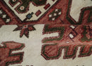 Coral Rust and Ivory Hand Knotted Traditional Heriz Serapi  Wool area Rug