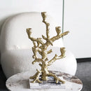 Coral textured golden bough candelabrum dining room candlestick holder