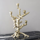 Coral textured golden bough candelabrum dining room candlestick holder