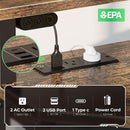 44.5 Inch Wide Corner Desk With Power Outlets Compact