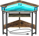 44.5 Inch Wide Corner Desk With Power Outlets Compact