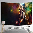 Cosmic indian head psychedelic tapestry wall hanging living room decor