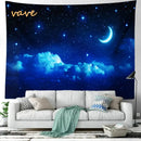 Cosmic night sky forest tree landscape tapestry bedroom wall decor